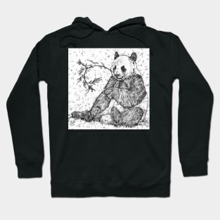 PANDA eating - pencil portrait Hoodie